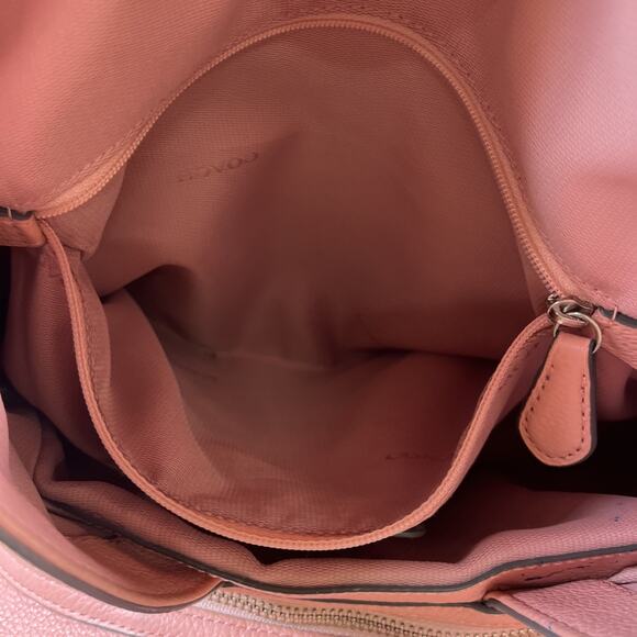 Coach Shoulder Bag Womens Large Pink Pebbled Leather Slouchy Purse Bnfts Charity - Picture 15 of 16
